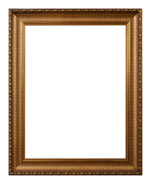 istock Antique gold frame isolated on the white background 1363895970