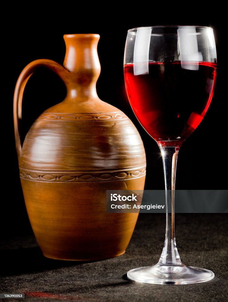 Misturador e um copo de líquido vermelho - Royalty-free Romano Foto de stock