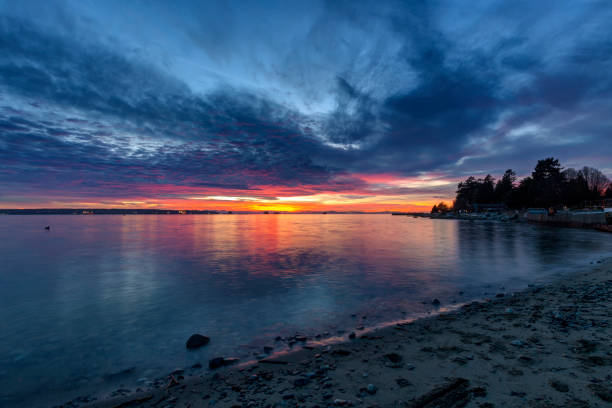istock Sunset glow with dramatic clouds, West Vancouver, BC, Canada 1363900726