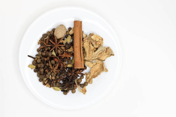 istock Mulled wine set. A set of spices for mulled wine on a white background. 1363901906