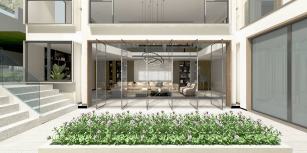 istock 3d render of living room and dining space 1363903599