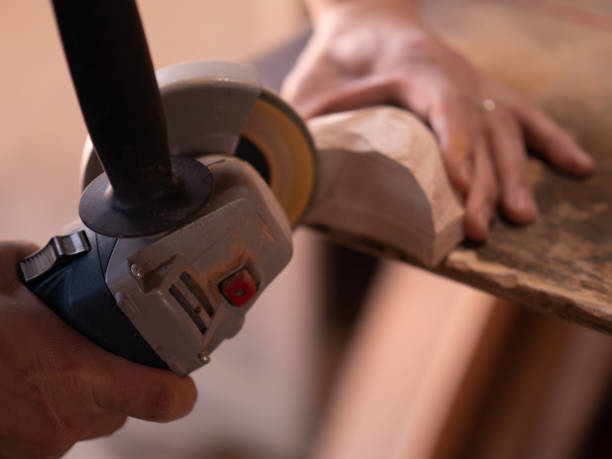 istock Craftsman Japanese professional wood processing Japan. 1363903648