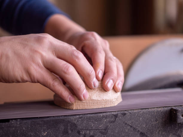 istock Craftsman Japanese professional wood processing Japan. 1363903691
