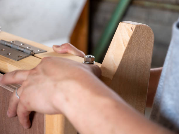 istock Craftsman Japanese professional wood processing Japan. 1363903835