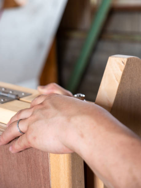 istock Craftsman Japanese professional wood processing Japan. 1363903846