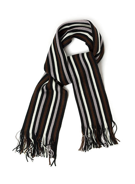 istock A scarf with white, brown, gray and black stripes 136391963
