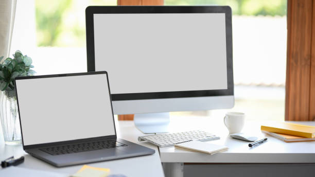 Free Stock Photo of Modern workspace with desktop computer and laptop ...