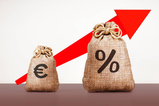 istock Percent growth concept. Euro currency rate growth. 1363929877