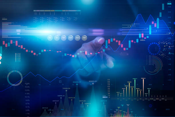 istock Businessman Touching Candle Bar graph 1363931495