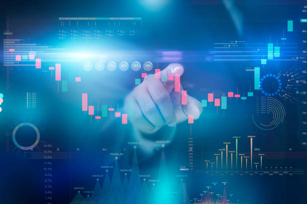 istock Businessman Touching Candle Bar graph 1363931622