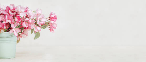 istock Pink spring flowers in a tiny olive bucket 1363933003