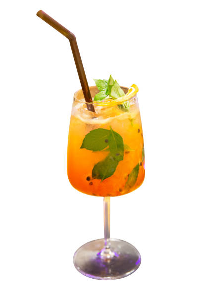 istock Die cut of cocktail passion fruit juice cold refreshing drink on white isolated. 1363938256