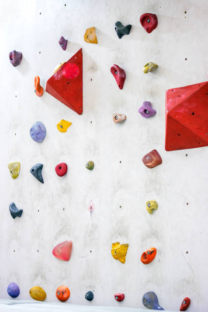 istock Indoor rock climbing simulation wall for mountaineering or mountain climber training 1363939115