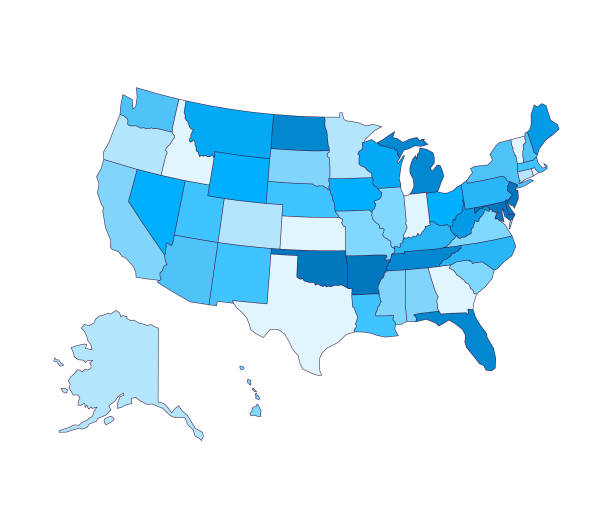 ilustrações de stock, clip art, desenhos animados e ícones de usa map - unites states of america