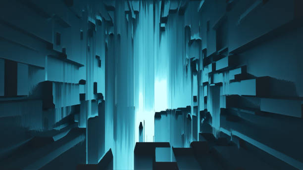 istock Abstract artistic background, digital abstract art concept, science space illustration background with dynamic effect filter. 1363941906