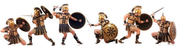 warlike gladiators - gladiator sword warrior men foto e immagini stock