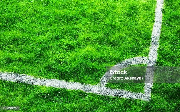 Lush Green Football Field Stock Photo - Download Image Now - Geometric Shape, Geometry, Green Color