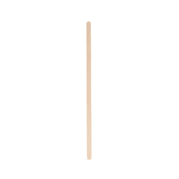 istock Disposable stick for coffee isolated on white background. Wooden stirrer sticks. Stir sticks for hot drinks. Coffee and tea spoon, zero waste. Popsicle elements for holding ice cream 1363950277