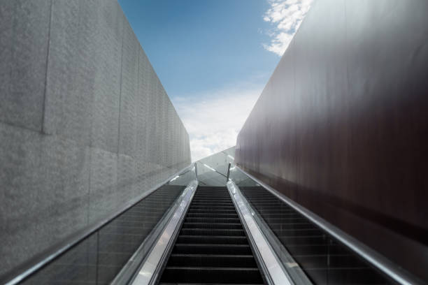 istock Structural details of regular geometric stairs 1363957792