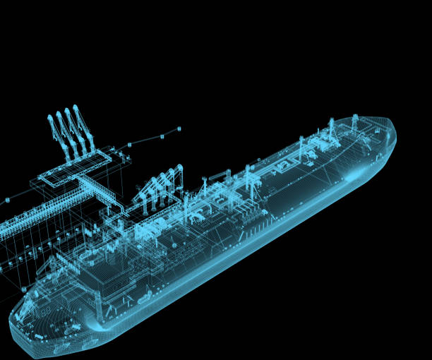 istock Gas carrier at the Berth. The scheme is isolated on black. 3d-rendering 1363957846