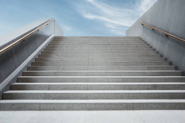 istock Structural details of regular geometric stairs 1363957849