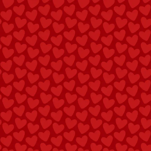 Vector illustration of Seamless Heart Pattern with red Background for Valentine's Day