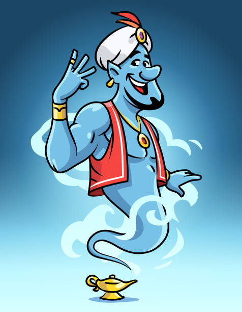 genie erfüllt drei wünsche - magic lamp genie lamp smoke stock-grafiken, -clipart, -cartoons und -symbole