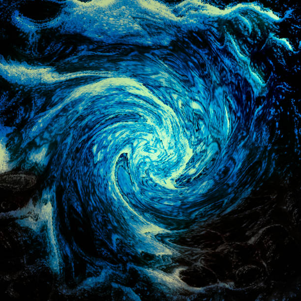 istock storm waves hitting coastal cliffs. Abstract illustration. Background, banner 1363961430