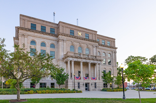 Valparaiso, Indiana, USA - August 21, 2021: The Porter County Courthouse