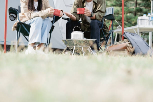 istock Happy couple camping life. 1363962584