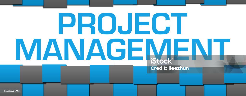 Project Management Blue Grey Blocks Grid Background Text Stock ...