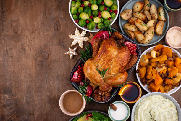 istock Christmas festive dinner with traditional dishes 1363963063