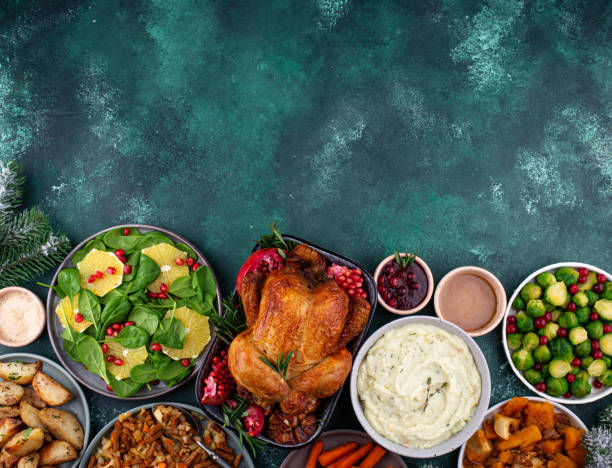 istock Christmas festive dinner with traditional dishes 1363963080