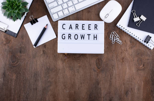 istock Career growth concept with office desk 1363963941