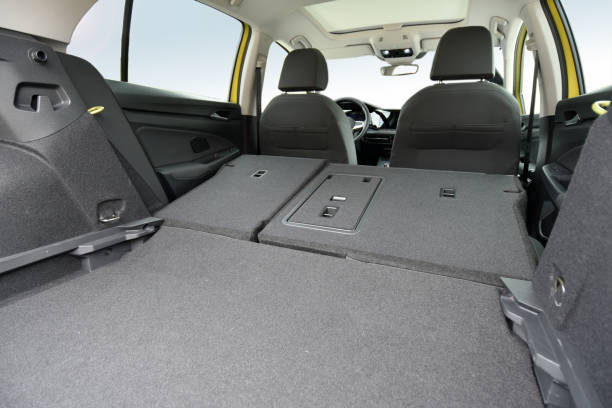 istock Empty trunk with rear seats folded of the passenger car 1363966308