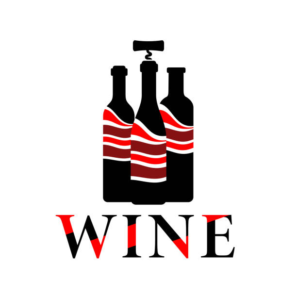 ilustraciones, imágenes clip art, dibujos animados e iconos de stock de botella de vino tinto con sacacorchos. ilustración vectorial. - wine red wine pouring wineglass