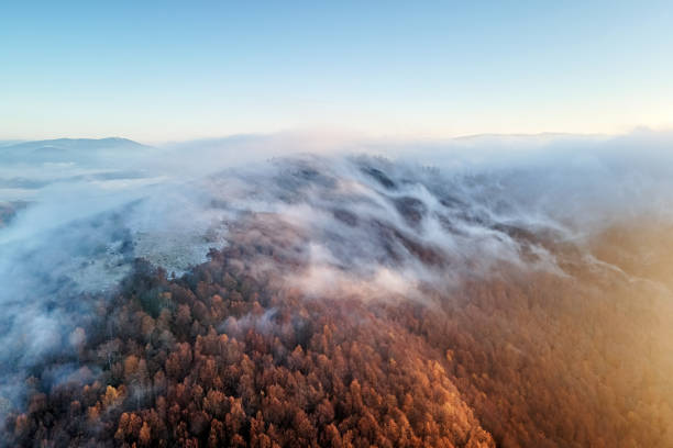 istock Bizzare fog shapes in the mountains 1363974548