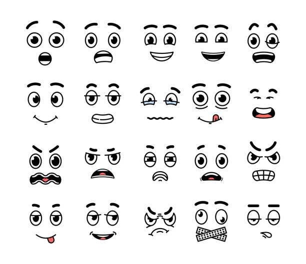 Cartoon Face Expression Mouth And Eyes Expressing Happy Faces Expressive  Emotions Isolated Smiling Angry Crying Decent Vector Characters Stock  Illustration - Download Image Now - iStock