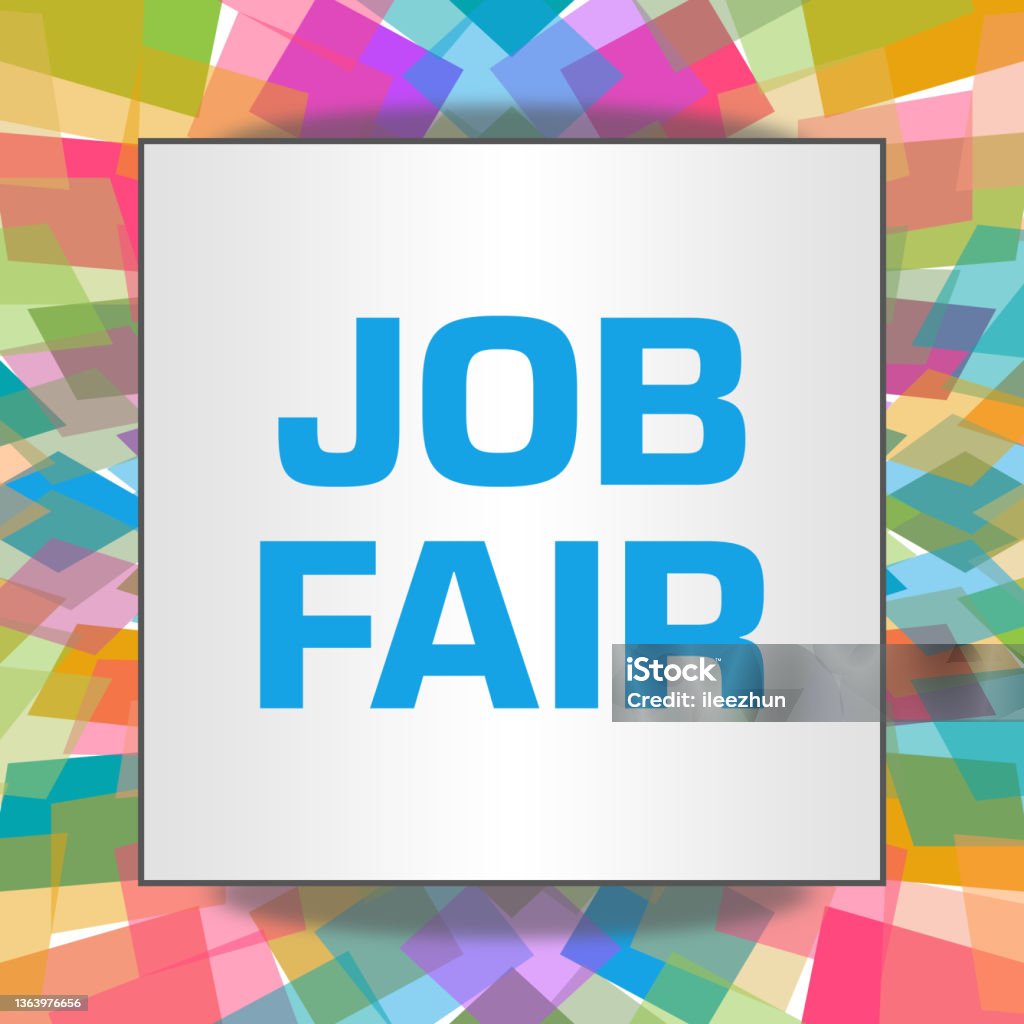 Job Fair Color Job Fair Colourful Squares Rounded Texture Square Box Text Stock ...