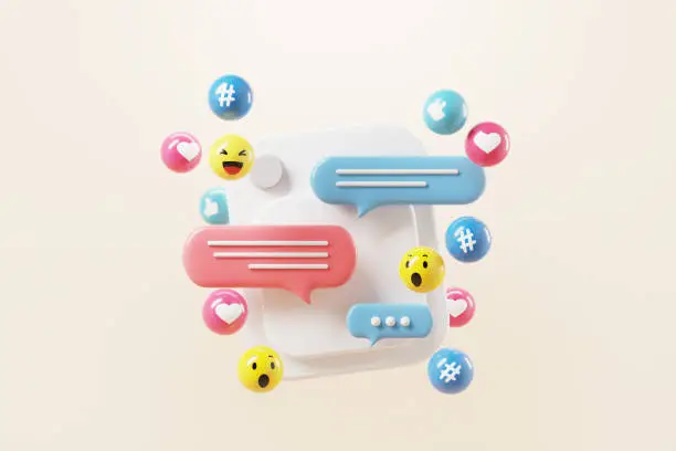 Photo of Photo frame with social network Icons, abstract trendy design for social media advertising.