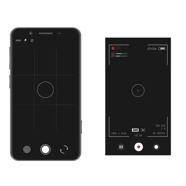 Vector illustration of Smartphone with camera overlay app