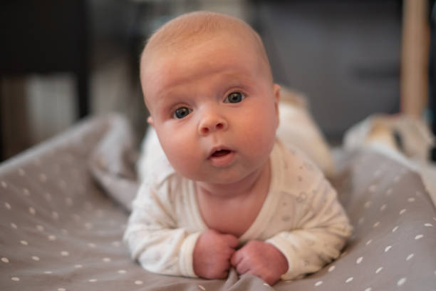 istock Baby study to hold head lying on belly 1363977766