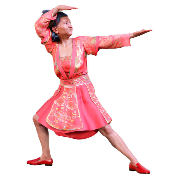 istock 3D Rendering Asian Senior Woman on White 1363982419