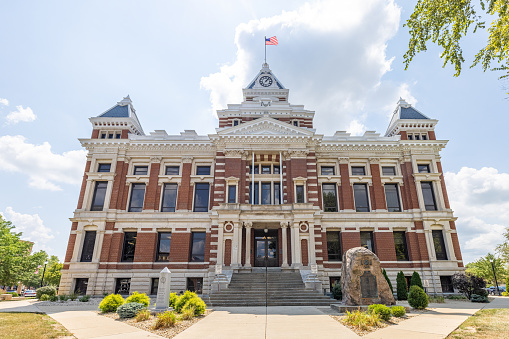 Franklin, Indiana, USA - August 20, 2021: The Johnson County Courthouse