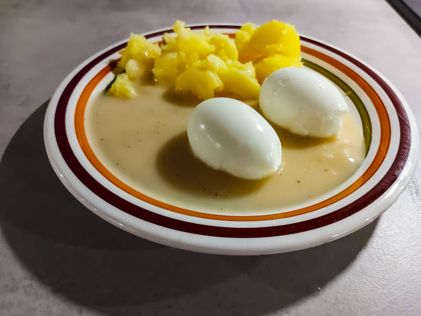 istock Lunch dish, potatoes, sweet and sour sauce and eggs 1363983877