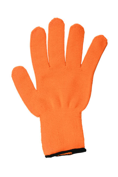 istock Work gloves orange color isolated on white background. 1363983964