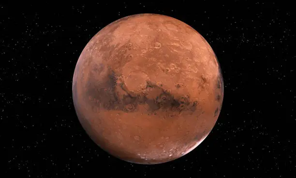 Mars planet in outer space. Elements of this image furnished by NASA.