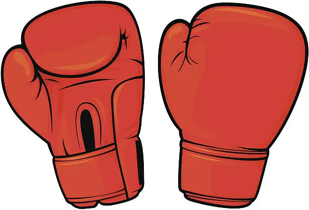 Vector illustration of red boxing gloves