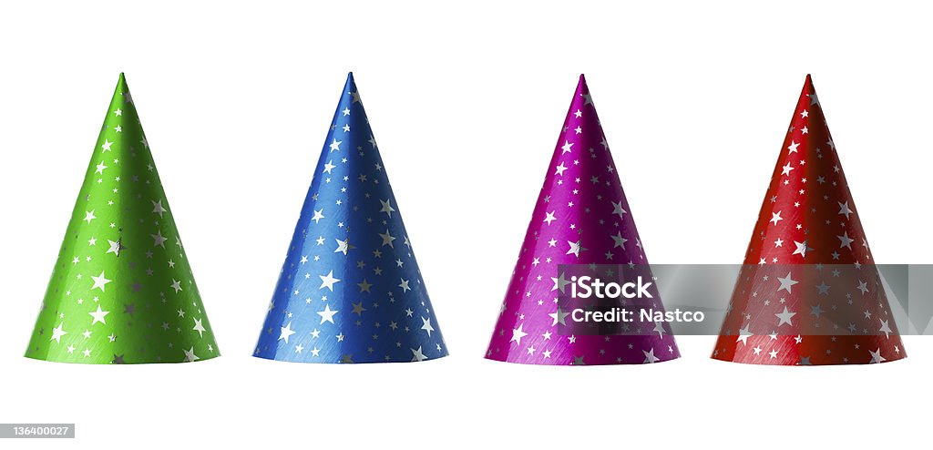 Cappellini da party colorato - Foto stock royalty-free di Cappellino per le feste