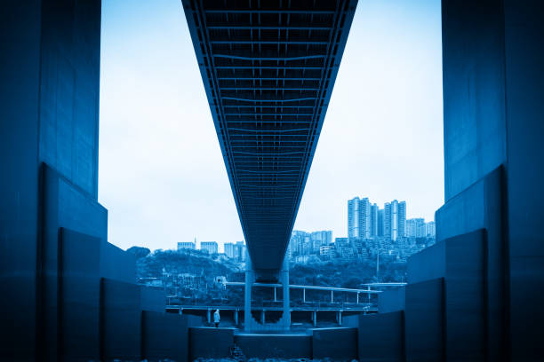 istock Close up of bridge building structure, Chongqing, China 1364000522